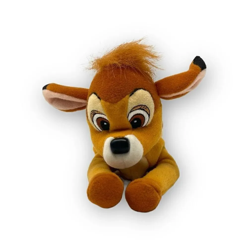 Disney Classics 8” Mattel Arco Toys Beanie Soft Stuffed Plush Laying Bambi Deer